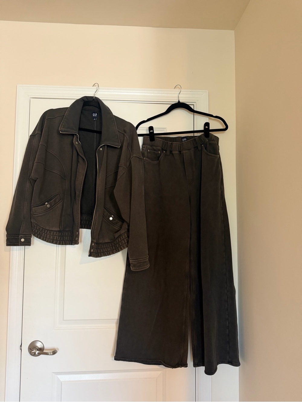 GAP Dark Grey Utility Jacket and Wide-Leg Skirt Set